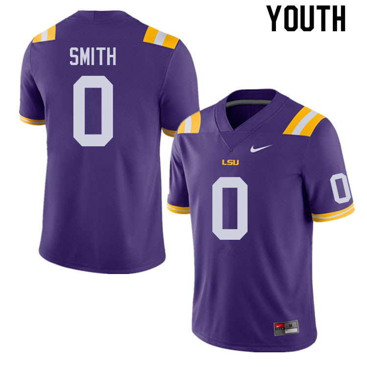 LSU Tigers Maason Smith #0 Purple Youth Stitched Authentic NCAA 2021 College Nike Football Jersey EMV3275MF